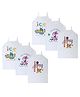 Superminis Cotton Knit Pack Of 6 Sleeveless Bunny & Teddy Bear Printed Camisoles - White