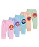 Superminis Cotton Blend Knit Pack Of 5 Animal Printed Pajama Set - Baby Pink Blue Sky Blue Pink & Sea Green