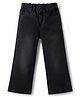 Primo Gino Woven Full Length Wide Leg Washed Jeans - Black