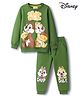 Babyhug Disney Single Jersey Knit Full Sleeves T-Shirt & Lounge Pant Set With Chip N Dale Graphic - Olive Green