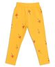 Sportking  Cotton Blend Knit Heart Printed Jeggings - Mustard