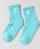 Pine Active Cotton Lycra Knit Breathable Calf Length Solid Color Athletic Socks - Aqua Blue