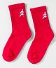 Pine Active Cotton Lycra Knit Breathable Calf Length Solid Color Athletic Socks - Red