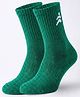 Pine Active Cotton Lycra Knit Breathable Calf Length Solid Color Athletic Socks - Green