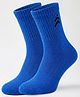 Pine Active Cotton Lycra Knit Breathable Calf Length Solid Color Athletic Socks - Navy Blue