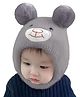 Babymoon Woven Teddy Designed Winter Cap - Grey - Circumference 18 Inches