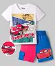 Ollington St. Disney Single Jersey Knit T-Shirt & Shorts Set With Cars Graphics - White