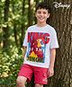 Ollington St. Disney Single Jersey Knit Half Sleeves T-Shirt & Shorts Set With Lion King Graphics - Multicolor