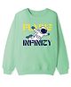KAVEE Terry Knit Full Sleeves Flying Infinity Text Printed Light Winter Sweatshirt - Olive Green