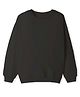 KAVEE Terry Knit Full Sleeves Solid Light Winter Sweatshirt - Black