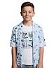 CAVIO Cotton Woven Full Sleeves Abstract Printed Shirt With Tee Set - Sky Blue
