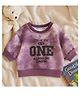 Googo Gaaga Cotton Knit Full Sleeves Tie Dye One Text Printed Light Winter Sweatshirt - Purple
