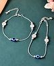 VALLEY OF JEWELLERY - Set of 2 Silver Plated Evil Eye Bead Studded Stainless Steel Anklet Silver - 66 g