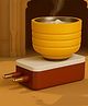 JD FRESH 1 PC Mango Wooden Electric Camphor Diffuser Burner for Home - Light Brown