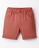 Simply Premium Twill Woven Knee Length Solid Short - Rust Orange