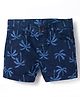 Simply Premium Twill Woven Knee Length Shorts With Tropical Theme Print - Navy Blue