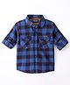 Rikidoos Full Sleeves Buffalo Checked Shirt - Navy Blue