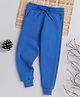 Knitting Doodles Fleece Woven Solid Winter Track Pants - Blue