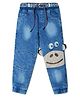 Nino Togs Denim Monkey Face Embroidered Washed Jeans - Blue