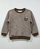 Tacos Knitted Knit Full Sleeves Texture Detailed Checked Sweatshirt - Brown