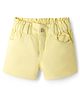 Bonfino Woven Overdyed Wash Shorts with Peper Bag Waistband - Yellow