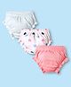Kookie Kids Interlock Knit Panties With Heart Print Pack Of 3 - Pink White & Light Blue