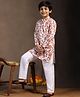 Fashion Dream Cotton Blend Woven Full Sleeves Abstract Printed Sequins Embellished Kurta & Pyjama Set - Maroon