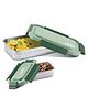 Milton Metro Meal Jr Stainless Steel Tiffin with Food Grade BPA Free  Odour Free & Refrigerator Safe Pack of 2 Green - 890 ml