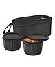 Milton Graze Big Lunch Box with Insulated Fabric Jacket Leak & Odour Proof & Light Weight - Black