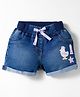 Little Kangaroos Denim Woven Knee Length Shorts with Patch Detailing - Blue