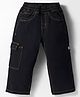 Little Kangaroos Full Length Solid Color  Denim Jeans - Black