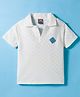 Little Kangaroos Cotton Knit Half Sleeves Solid Color Polo T-Shirt - White