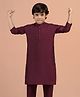 KISAH Silk Woven Full Sleeves Solid Kurta - Maroon