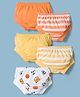 Doodle Poodle 100% Cotton Knit Solid Striped & Bear Printed Briefs Pack of 5 - White Yellow & Orange