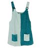 PURPLE UNITED KIDS Corduroy Woven Sleeveless Colour Blocked Dungaree - Dark Green