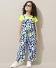 OLLINGTON ST. 100% Cotton Printed Dungaree & Half Sleeves Inner Top - White & Lime Green