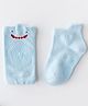 Neska Moda Cotton Elastane Animal Designed Anti Skid Socks With Knee Pads - Light Blue
