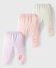 Simply Sinker Knit Full Length Lounge Pant With Animal Print Pack Of 3 - Pink Purple & Cream