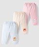 Simply Sinker Knit Full Length Lounge Pant With Animal Print Pack Of 3 - Pink Light Blue & Cream