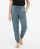 Charm n Cherish Cotton Blend Knit Solid Joggers - Blue
