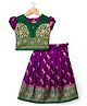 Bhartiya Paridhan Silk Woven Half Puffed Sleeves Choli Lehenga Set with Embroidery - Purple