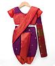 Bhartiya Paridhan Silk Woven Half Sleeves Saree With Foil Print - Purple