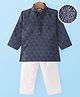 Ridokidz Full Sleeves Glitter Embellished Geometric Embroidered Kurta Pyjama Set - Dark Grey