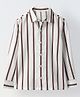 Spunkies Cotton Woven Full Sleeves Striped Shirt - White