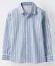 Spunkies Cotton Woven Full Sleeves Striped Shirts - Blue