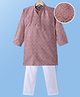Ridokidz Full Sleeves Glitter Embellished Floral Embroidered Kurta Pyjama Set - Rose Pink