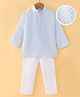 Ridokidz Full Sleeves Ethnic Embroidered Kurta Pyjama Set - Light Blue