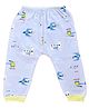 The little lookers Fleece Knit Airplane Printed Diaper Pants - Grey