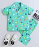 The Magic Wand Cotton Woven Half Sleeves Polka Dots Printed Coordinating Night Suit Set - Green