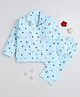 The Magic Wand Cotton Woven Full Sleeves Sushi Printed Coordinating Night Suit Set - Sky Blue